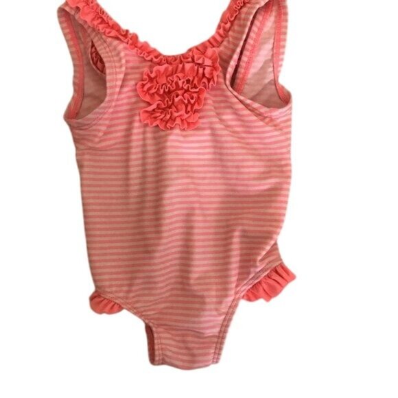 Carters‎ Bright Pink Striped Baby Girl Bathing Suit. Size 12 Months. - Picture 1 of 3